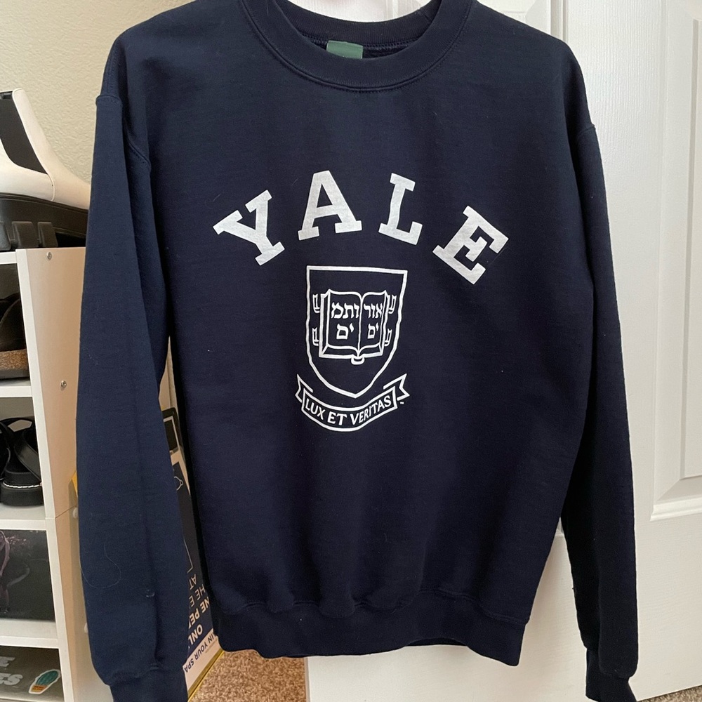 Navy blue Yale University crewneck sweater